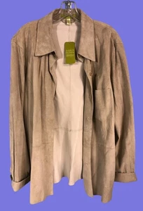 SIGRID OLSEN Lightweight Suede Jacket Twilight Sky C Putty Color Size XL- NWT - Picture 1 of 7