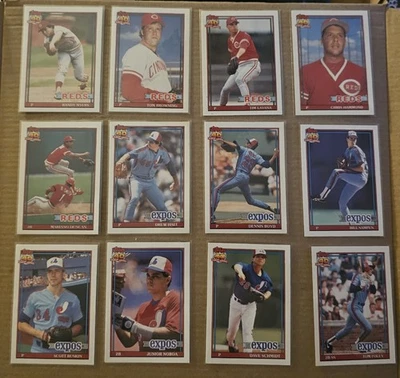 Topps 1991 40 años de béisbol. Lote de 30 tarjetas Expos, Rojos, Paders usadas  Foto 1 de 4