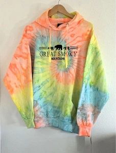 NWT Yellowstone National Park Men Graphic Tie Dye Hoodie Sweatshirt Size XL - Picture 1 of 9