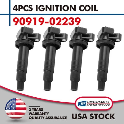 4PCS  90919-02239 Car Ignition Coil For Toyota Celica Corolla Matrix Pontiac - Image 1 of 4