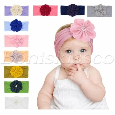 Diademas para bebé niña niño recién nacido bebé niño pequeño diademas sombreros suaves lindo envoltorio para la cabeza Foto 1 de 4