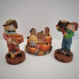 Set Of 3 Kenyield Fall Decor Taper Candle Holders Heavy. FREE SHIPPING - Picture 1 of 6