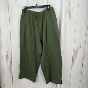 D & Co. Women’s Large Green Gauze Wide Leg Pants - Picture 1 of 5