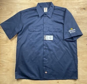 NEW Dickies Corona Button Up Shirt Mens XL Navy Blue Workwear Beer Hard Seltzer - Picture 1 of 8