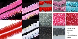 2-5m Rüschenspitze Organza Rips Satin 20-40 mm Plissee Farbwahl Rüsche Polyester - Bild 1 von 33