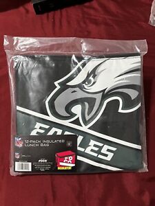 Philadelphia Eagles Insulated soft Lunch Bag Cooler New - BLACK - 12 Pack