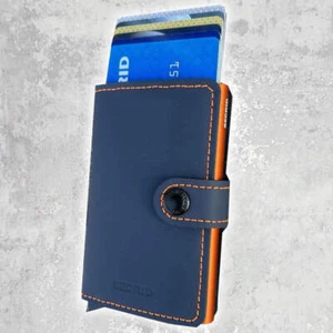 Mini Cartera Secrid Mate Azul Noche/Naranja - Imagen 1 de 5