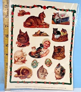 1980 Treasure House Co No. 1 J. 1009 Cat Crafting Stickers - Picture 1 of 6