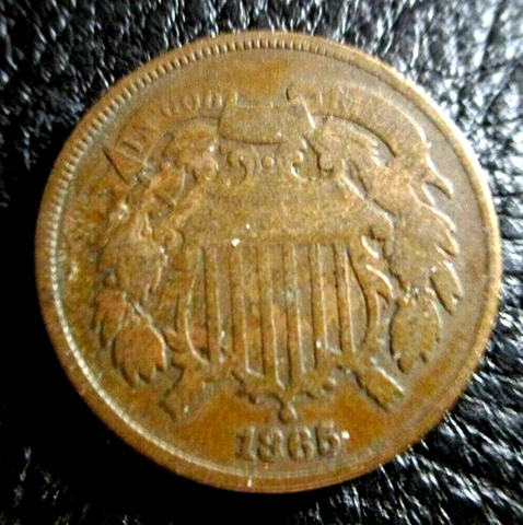 1865  UNION  SHIELD TWO CENT PIECE   # FREE SHIPPING # Cover
