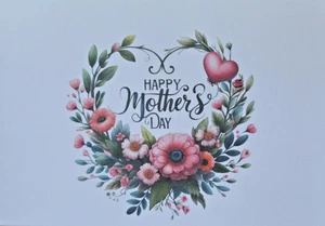 Mother's Day Card – Floral wreath – Simple lovely Greeting for Mom Made In USA - Picture 1 of 4