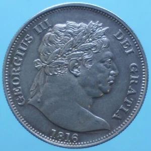 INGHILTERRA GIORGIO III 1/2 CROWN 1816 ARGENTO SILVER COIN belloSPL CURRENCY - Imagen 1 de 2