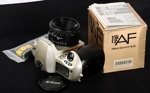 Nikon F60D Panorama AF 35mm Film SLR Camera c/w MIB AF NIKKOR 50/1.8 N Lens Kit - Picture 1 of 10