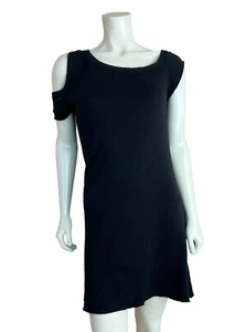 NEW N Philanthropy Black Dress Size M Camino One Shoulder Asymmetrical Terry - Picture 1 of 12