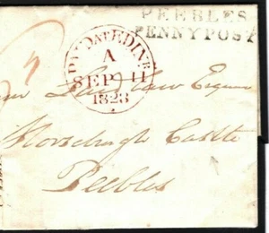 GB ESCOCESA Edimburgo Prepago EL Horsburgh Castillo Peebles Penny Post 1828 B189b - Imagen 1 de 9