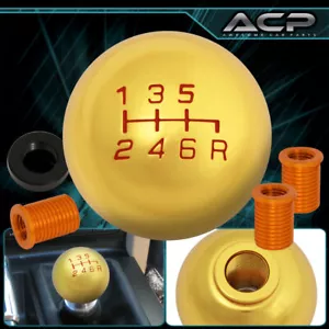 For BMW 10X1.5mm 6Speed Ball Shift Shifter Knob Lever Adapter Kit AutoX 24K Gold - Picture 1 of 3
