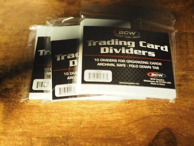 3x 10Pack BCW Horizontal Trading Card Dividers For Single Row Card Storage Boxes - Image 1 of 4