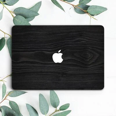Black Wood printAesthetic Dark Plastic Hard Case For Macbook Pro 13 15 16 Air 13 - Image 1 of 3