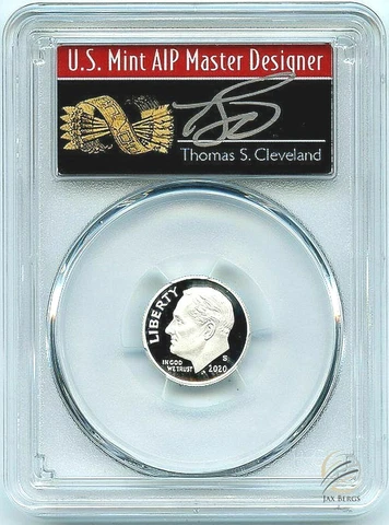 🇺🇸2020 S 10C Silver Roosevelt Dime PCGS PR70DCAM First Strike Cleveland Arrows Cover