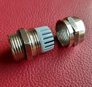 Messing vernickelt Kabelverschraubung metrisch M 20 x 1,5 IP 68 M20x1,5 - Bild 1 von 2
