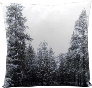 Cojín cojín de sofá cojín decorativo Dans 45 x 45 cm con relleno de 400 g, motivo bosque de invierno - Imagen 1 de 2