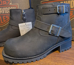 Harley Davidson Woman Size 6 M Steel Toe Side Zip New Prototype Leather Boots - Picture 1 of 7