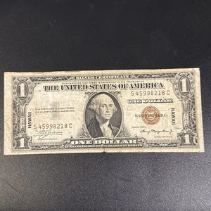 Series 1935 A $1 Hawaii Note Serial Number S45998218C Good Condition - Picture 1 of 14