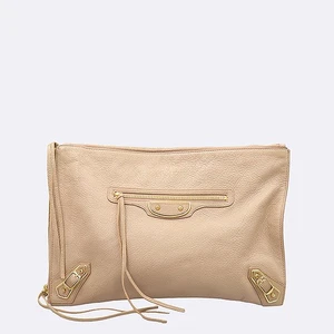 Balenciaga 390186 Indie Pink Leather TROUSSE Truss Gold Metal Classic Around Zip - Picture 1 of 4