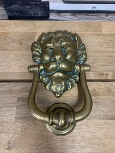 Extremely Heavy Solid Brass Lions Head Door Knocker  - Picture 1 of 4