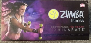 Zumba Fitness Exhilarate 7 DVD Excersise Weight Loss Dance & Toning Sticks - Picture 1 of 15