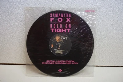 SAMANTHA FOX Engraved Autograph Copy Hold on Tight 33RPM 12" Vinyl - Image 1 of 4