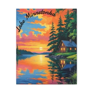 Canvas Print, Lake Home Decor Art, Wall Art, Custom Canvas, - Picture 1 of 29