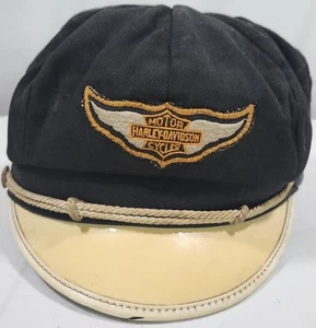 VINTAGE 1940S HARLEY DAVIDSON MOTORCYCLE BIKER CAPTAINS ELVIS HAT - Picture 1 of 8