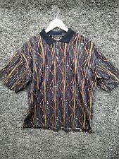 * Tundra Shirt Abstract Cable Print Adult Large Black Golf Polo Shirt