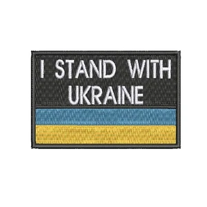 I STAND WITH UKRAINE FLAG PATCH UKRAINIAN EMBLEM BESTICKT APPLIKATION BÜGELBILD - Bild 1 von 12