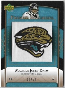 🏈 2007 Upper Deck Premier Stitchings Maurice Jones-Drew Patch Card /50 🏈