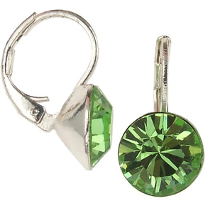 8mm Ohrringe mit Swarovski Elements, Farbe: Peridot - Picture 1 of 1