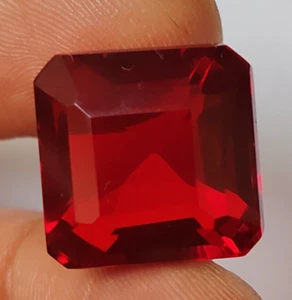 AAA+ Flawless Red Topaz Square Cut 17.70 Ct. Loose Gemstone Gift for Women/Her - Picture 1 of 6
