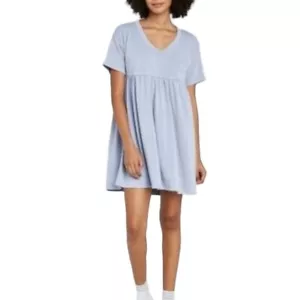 VESTIDO BABYDOLL WILD FABLE AZUL POLVORIENTO MANGA CORTA RIZO TALLA GRANDE - Imagen 1 de 8