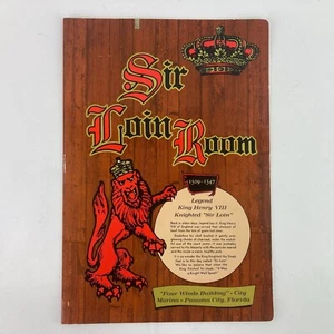 Vintage Sir Loin Room Restaurant Menu City Marina Panama City Florida Ephemera - Picture 1 of 5