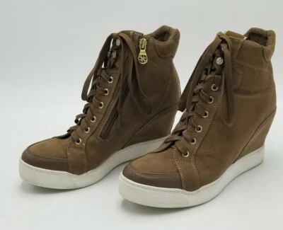 Guess Botines de Cuña Botas Talla 9M Para Mujer Marrón Sueco Con Cordones Cremallera Foto 1 de 4