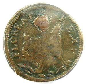 1670 New Jersey St Patrick Farthing Colonial Coin 1/4P - PCGS VF20 - $1500 Value - Picture 1 of 4