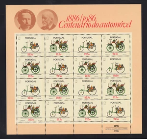 Portugal 1986 Miniature Sheet #5 AUTOMOBILE CENTENARY CARS, MNH FVF - Picture 1 of 1