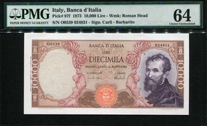 Italy 1973, 10000 Lire, P97f, PMG 64 UNC - Picture 1 of 2