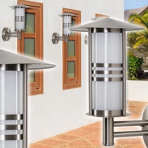 Moderne Aussen Wand Leuchten Wandleuchte Edelstahl Garten Wand Lampen Hof Glas - Bild 1 von 3