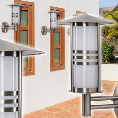 Moderne Aussen Wand Leuchten Wandleuchte Edelstahl Garten Wand Lampen Hof Glas - Bild 1 von 3