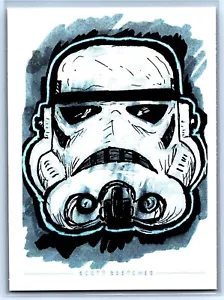 Stormtrooper Helm Skizzenkarte - Scott Skizzen Sammelkartendruck Fan Art - Bild 1 von 3