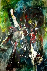 JIMI HENDRIX ! MARCELO NEIRA LIMITED EDITION ART PRINT #2/25 HAND SIGNED - Picture 1 of 1
