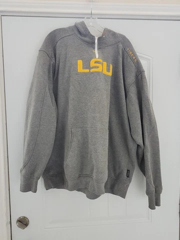 LSU Tigers Hoodie Mens XL Nike Gray Sweatshirt Pullover authentic Cover