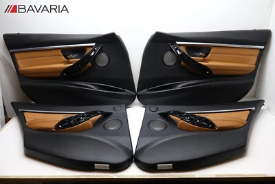 16-19 BMW F30 F31 ПЕРЕДНЯЯ ЗАДНЯЯ КОЖАНАЯ ДВЕРЬ КАРТА КРЫШКА ПАНЕЛИ HARMAN ЧЕРНЫЙ/КОНЬЯК - Изображение 1 из 4