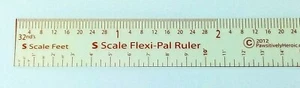 S Scale Clear Flexible Ruler   Sepia Legends  6" L x 1/2" W  inch/inch - Picture 1 of 2
